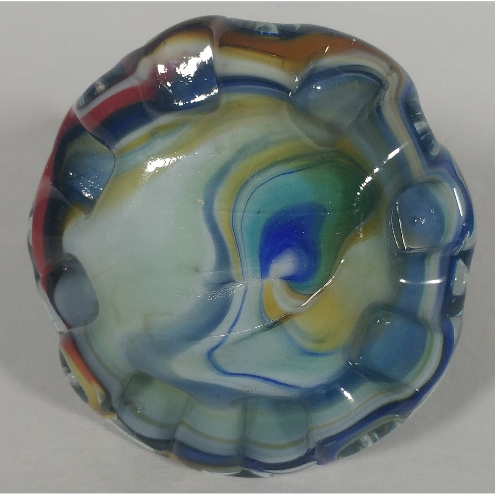 RARE 1940s Mexican Blown Glass Swan Ashtray Trinket Figurine Broken Tail - Picture 6 of 8